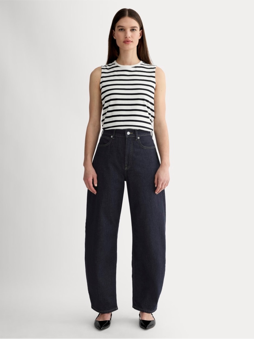 Everlane The Way-High Curve Jean Pure Blue Size 24 Long NWT Barrel High Rise